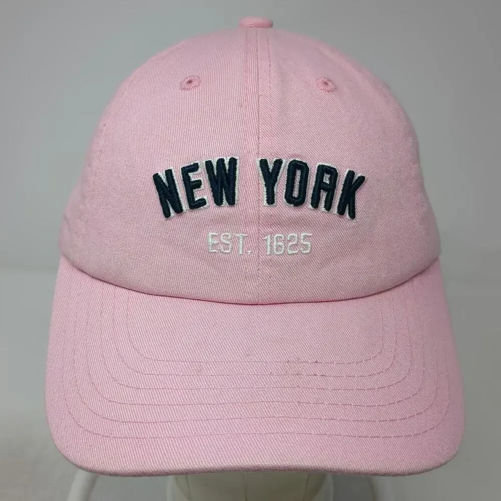 ellidan Baseball Cap Pink Blue White One Size New York 1625 Embroidered Hat